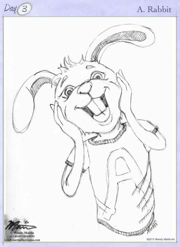 A. Rabbit sketch by Wendy Martin